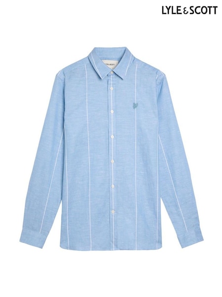 Lyle & Scott Linen Stripe Long Sleeve Shirt (AN1740) | ‏377‏₪