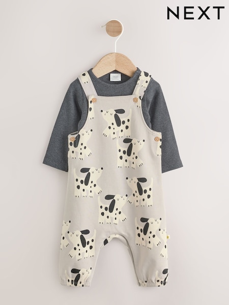 Neutral Dog Baby Jersey Dungarees And Bodysuit Set (0mths-2yrs) (AN1761) | ₱2,260 - ₱2,520