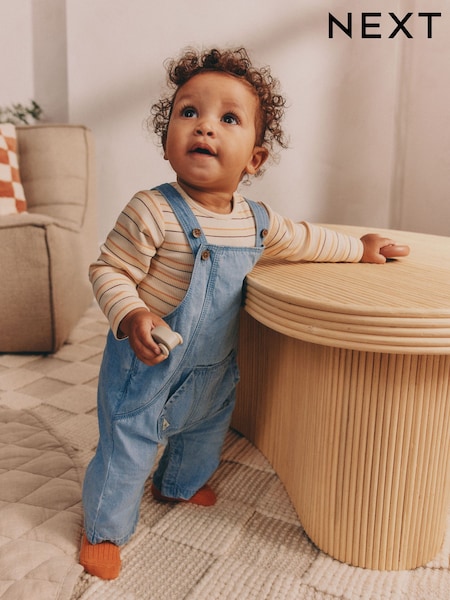 Blue Baby Denim Dungarees and Bodysuit Set (0mths-2yrs) (AN1764) | €27 - €30