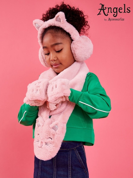 Angels By Accessorize Girls Cat Fingerless Mitten Gloves (AN1777) | 67 LEI