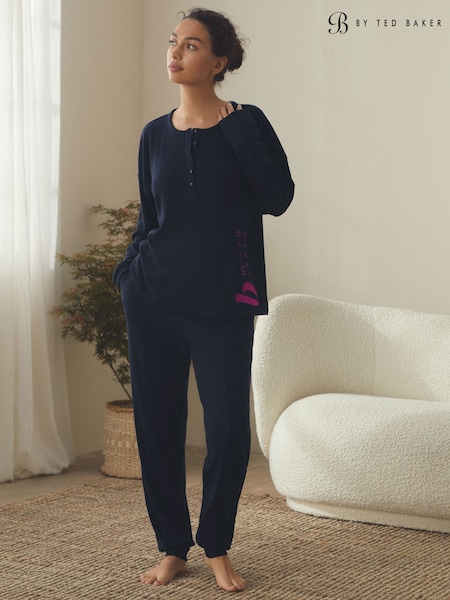 Marinha - B by Ted Baker Textured Waffle Twosie Pyjamas (AN1803) | R$ 535