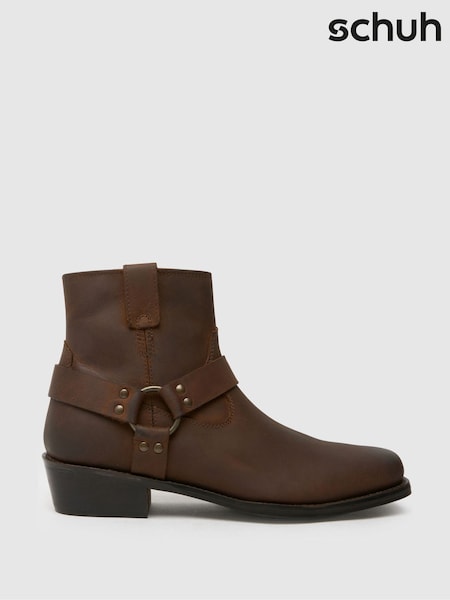 Schuh Gunner Nubuck Biker Brown Boots (AN1822) | €120