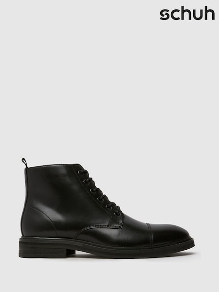 Schuh Darwin Leather Lace Up Black Shoes (AN1823) | AED437