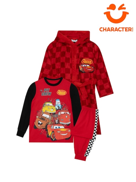 Red - Character Disney Cars Pyjamas And Dressing Gown Set