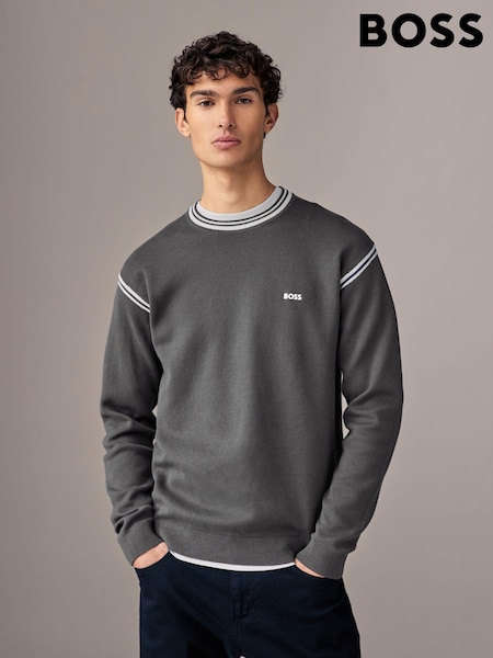 BOSS Grey Tape Jacquard Knit Jumper (AN2018) | R$ 1,670