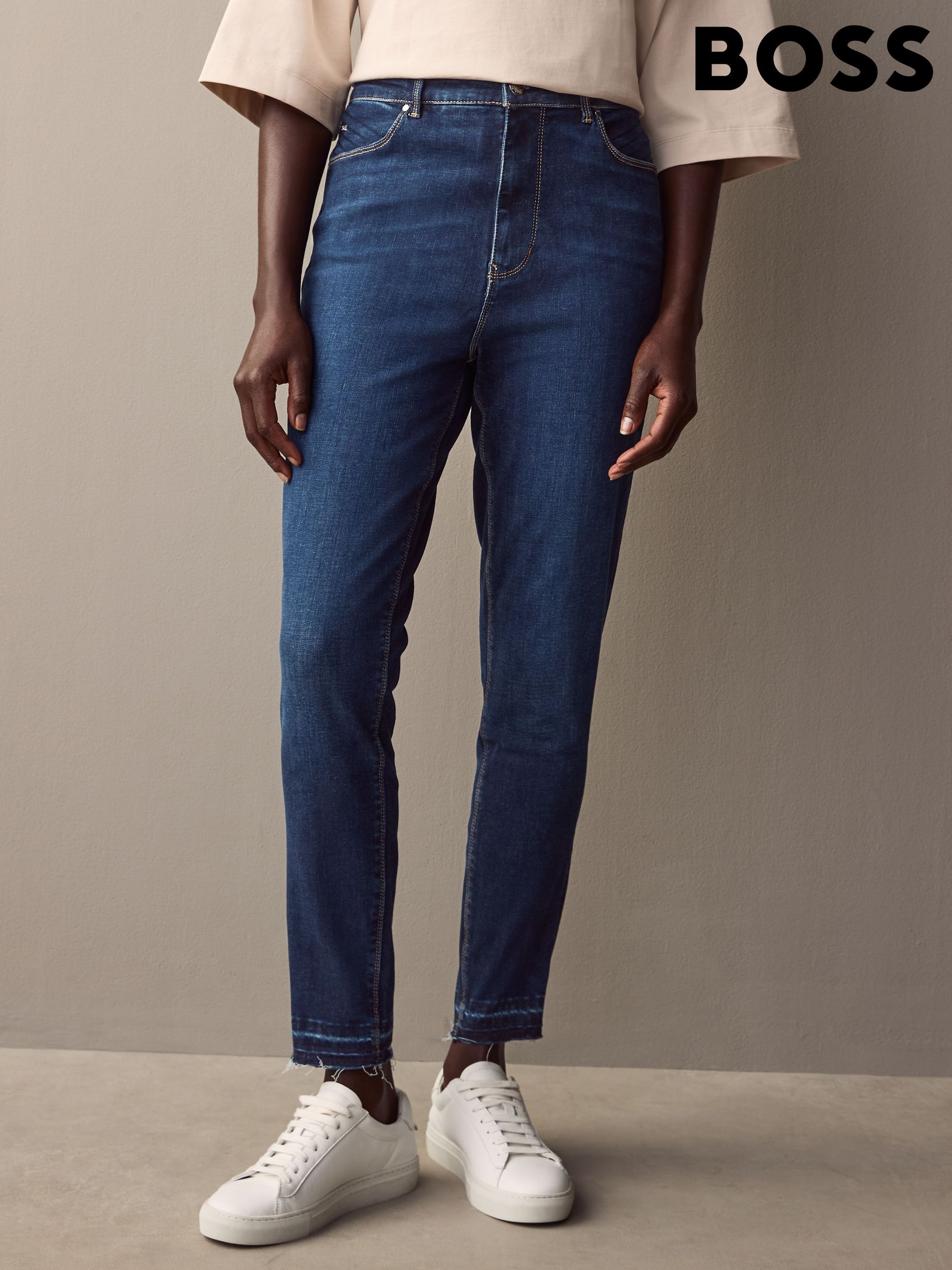 Clearance Boss Blue Denim Casual Plain | Next Oman