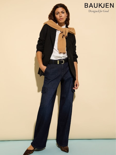 Baukjen Blue Wide Leg Cargo Jeans (AN2102) | €170