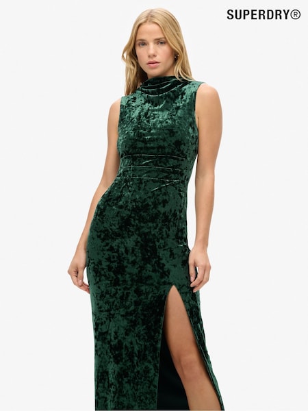 Superdry Green Velvet Maxi Dress (AN2112) | 396 QAR