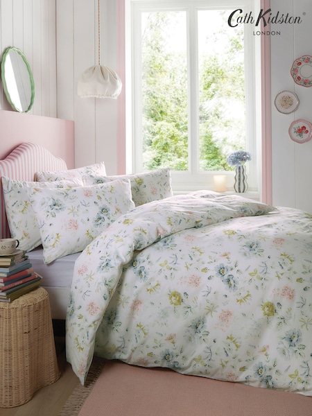 Cath Kidston White Pembroke Rose 100% Cotton Duvet Cover and Pillowcase Set (AN2126) | €47 - €81
