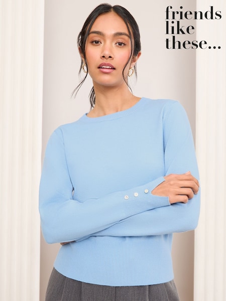 Friends Like These Blue Long Sleeve Crew Neck Jumper (AN2158) | €35