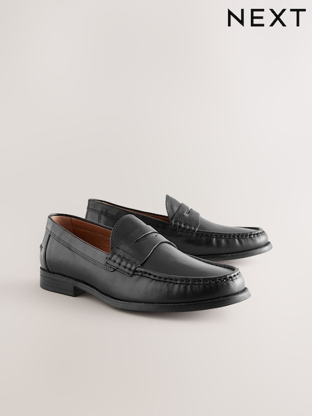 Black Wide Fit Penny Loafers (AN2174) | €57