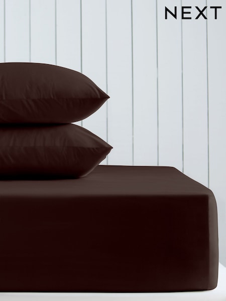 Chocolate Brown Cotton Rich Deep Fitted Sheet (AN2208) | €15 - €24