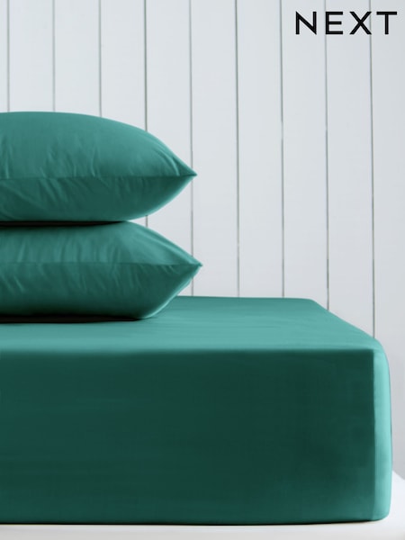 Teal Blue Cotton Rich Deep Fitted Sheet (AN2216) | R$ 120 - R$ 185