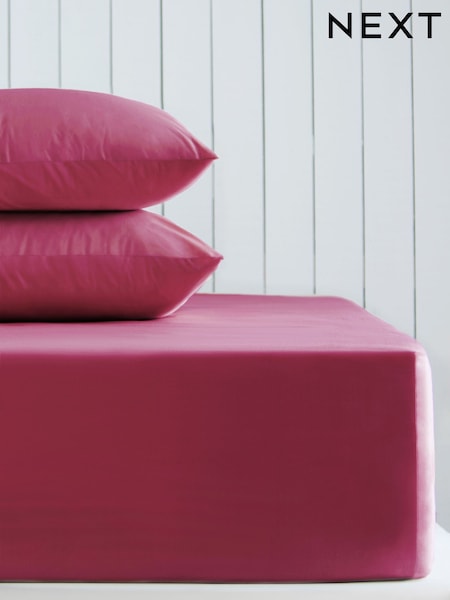 Berry Pink Cotton Rich Extra Deep Fitted Bed Sheet (AN2217) | 88 QAR - 118 QAR
