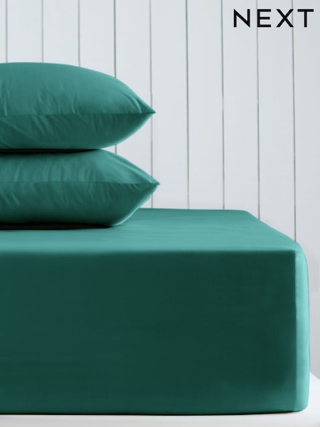 Teal Blue Cotton Rich Extra Deep Fitted Sheet (AN2218) | R$ 175 - R$ 235