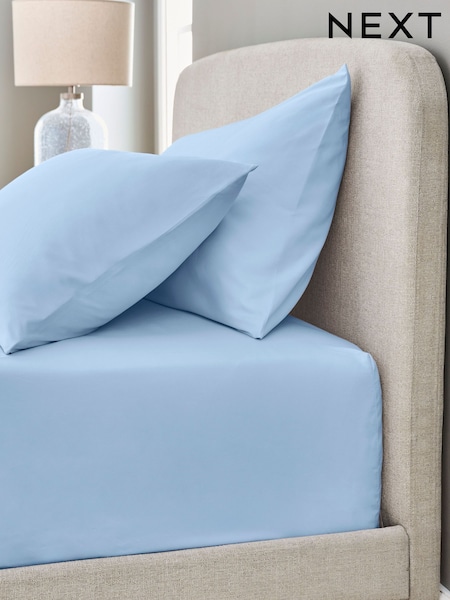 Light Blue Pure 144 Thread Extra Deep Fitted Count 100% Cotton Sheet (AN2250) | 59 QAR - 98 QAR