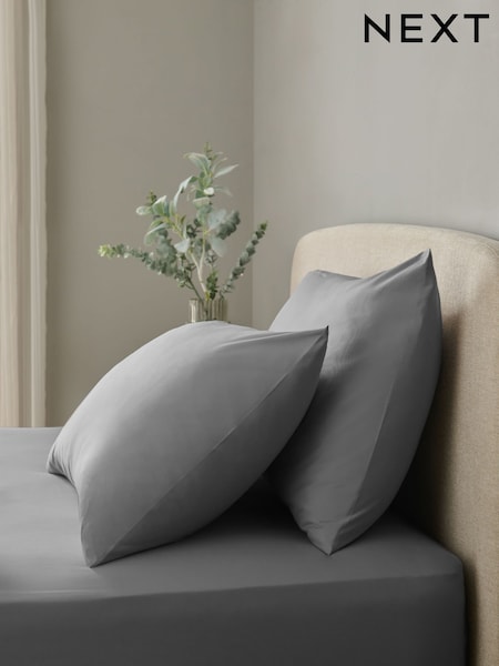 Set of 2 Charcoal Grey Non Iron Simply Soft Pillowcases (AN2263) | R$ 40
