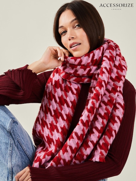Accessorize Houndstooth Woven Blanket Scarf (AN2311) | ‏114 د.إ.‏