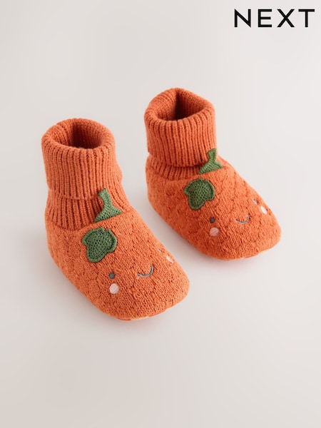 Orange Pumpkin Baby Sensory Sock Top Boots (0-18mths) (AN2328) | AED51