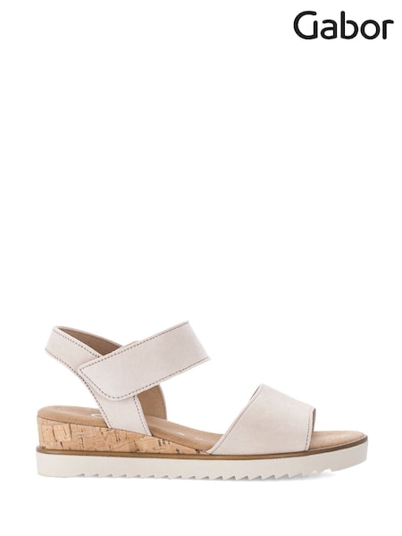 Gabor Raynor Oak Suede White Sandals (AN2344) | 569 SAR