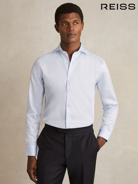Reiss Soft Blue Storm Reg Cotton-Twill Two-Fold Shirt (AN2397) | €116