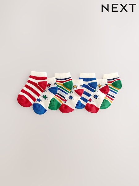 Rainbow Stripe/Star Rich Trainers Socks 7 Pack (AN2459) | €9 - €12