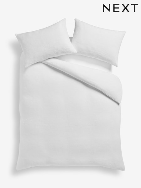 White Teddy Fleece Duvet Cover and Pillowcase Set (AN2532) | AED102 - AED241