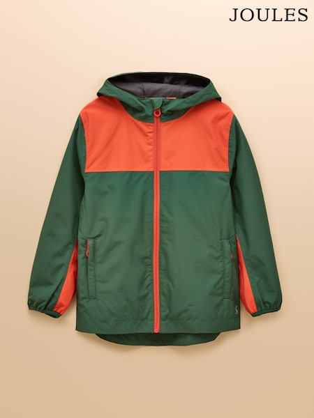 Joules Kids' Ayston Green Colourblock Waterproof Fleece Lined Raincaot (AN2548) | AZN 90 - AZN 98