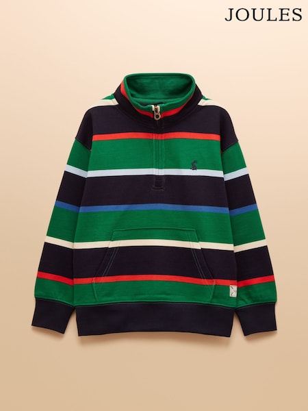Joules Boys' Alfie Multi Stripe Quarter Zip Sweatshirt (AN2560) | €40 - €48