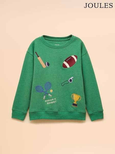 Joules Boys' Artwork Sweat Green Applique Sweatshirt (AN2563) | AZN 60 - AZN 68