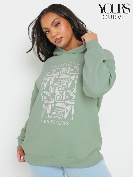 Yours Curve Green Tropical Hoodie (AN2640) | €36