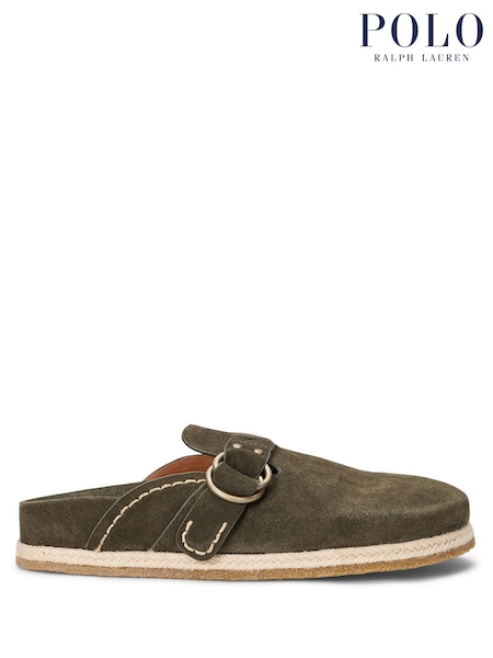 Polo Ralph Lauren Brown Turbach Suede Clog Sandals (AN2707) | €250