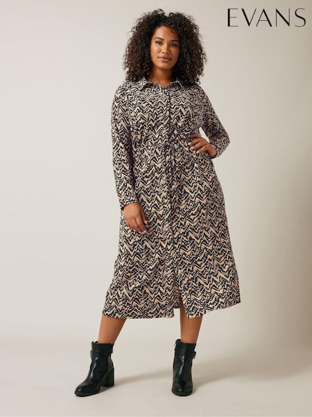 Evans Natural Jersey Crepe Utility Dress (AN2826) | €31