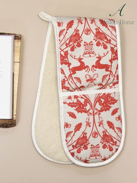 Avalon Home Cream Stag Oven 100% Cotton Glove (AN2837) | OMR20