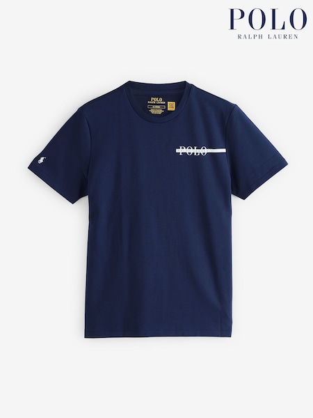 Темно-синий - Polo Ralph Lauren Logo Stripe Jersey T-Shirt (AN2880) | €86