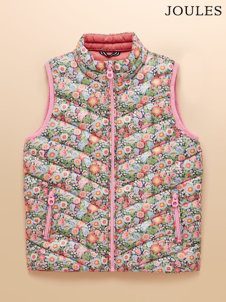 Joules Girls' Crofton Gilet Multi Floral Showerproof Padded Gilet (AN2918) | AED169 - AED204