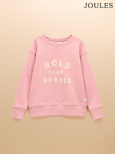Joules Kids' Sundaze Pink Crew Neck Sweatshirt (AN2920) | R$ 160 - R$ 180