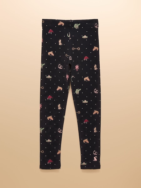 Joules Girls' Deedee Navy Horse Jersey Leggings (AN2931) | R$ 120 - R$ 140