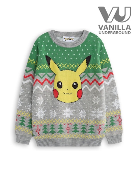 Vanilla Underground Grey Pokemon Character Christmas Jumpers (AN2949) | €43