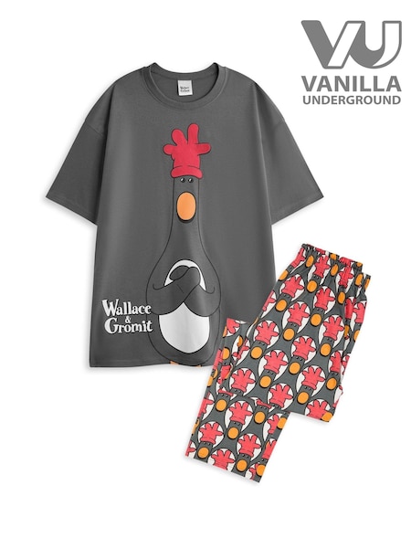 Vanilla Underground Pink Mens Wallace And Gromit 100% Cotton Pyjamas (AN2955) | R$ 340