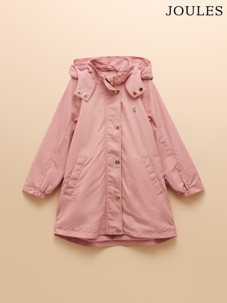 Joules Girls' Meadow Pink Longline Showerproof Coat (AN2966) | R$ 435 - R$ 495