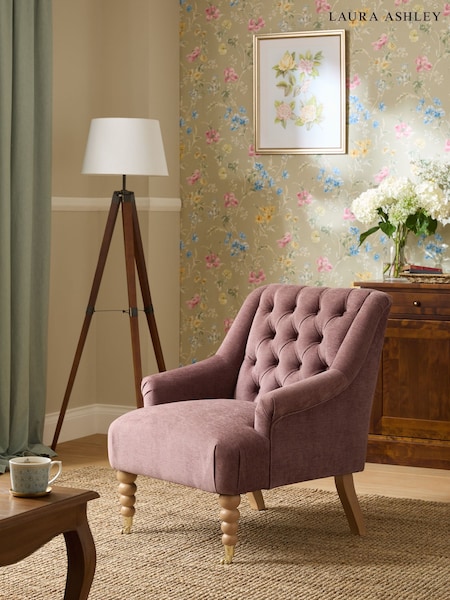 Laura Ashley Stretton Chenille Dusky Plum Purple Ropsley Accent Chair (AN2990) | €536