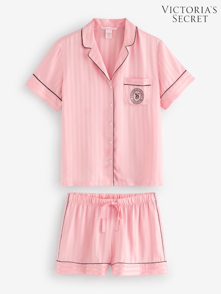 Victoria's Secret Pretty Blossom Pink Stripe Satin Short Pyjama Set (AN3028) | €75