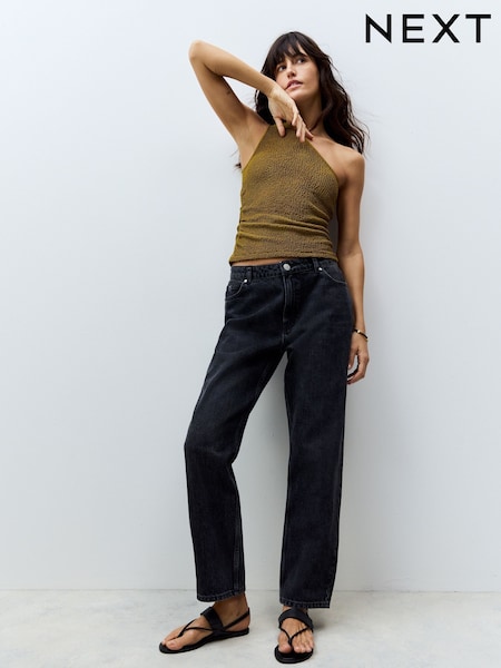 Black Straight Leg 100% Cotton Jeans (AN3120) | SGD 78