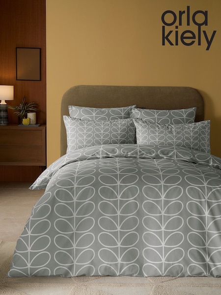 Orla Kiely Silver Linear Stem Duvet Cover and Pillowcase Set (AN3148) | €54 - €95