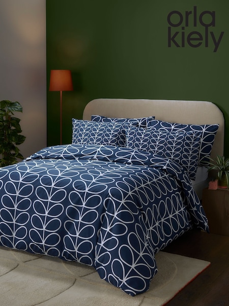 Orla Kiely Blue Linear Stem Duvet Cover and Pillowcase Set (AN3151) | €54 - €95