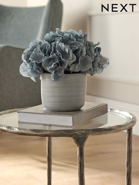Blue Artificial Hydrangea In Rustic Pot (AN3153) | €53