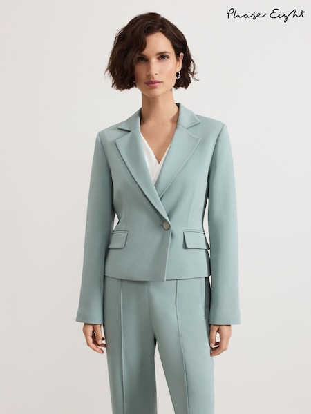 Phase Eight Blue Bowen Eau De Nil Crop Suit Jacket (AN3254) | €216