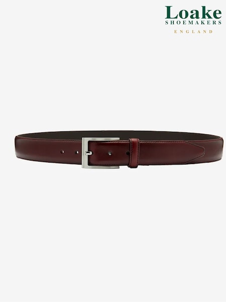 Roșu - Curea din piele cu cataramă Loake (AN3258) | 596 LEI