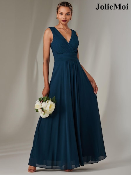 Jolie Moi Green Cora Sleeveless Chiffon Maxi Dress (AN3281) | 391 QAR